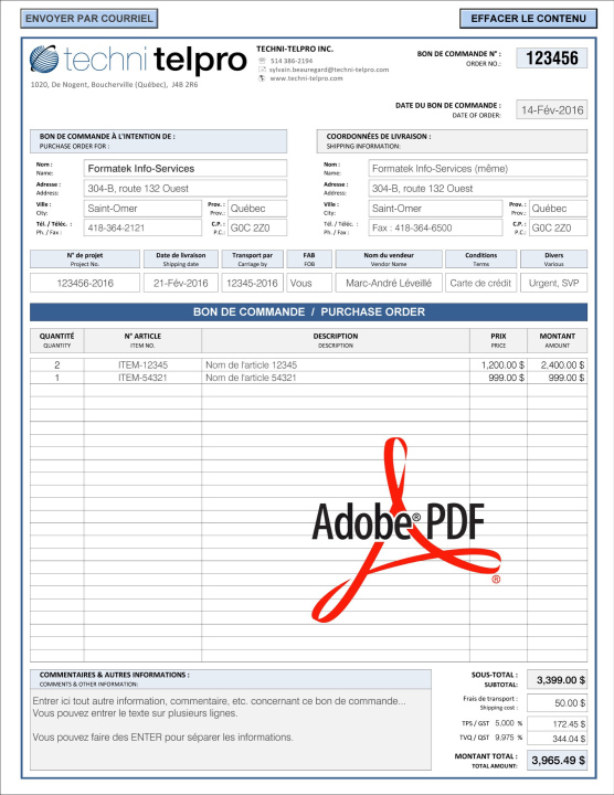 PDF | BON DE COMMANDE - FOURNISSEUR | P-M3TE01-4