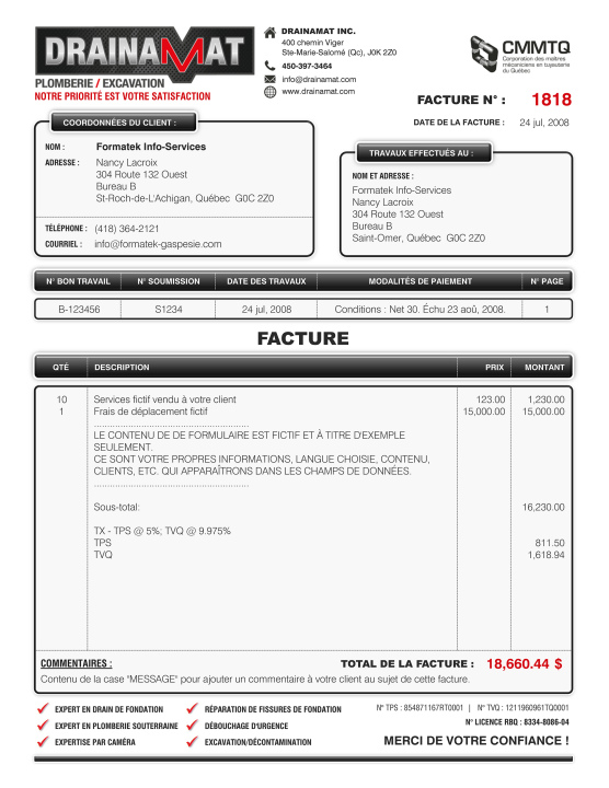 SAGE 50 | FACTURE | # M2CT08-1