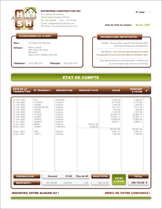 SAGE 50 | ÉTAT DE COMPTE | # M2CT03-3