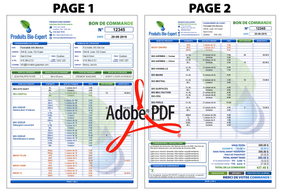PDF | BON DE COMMANDE - CLIENT | # P-M2DE02X-1