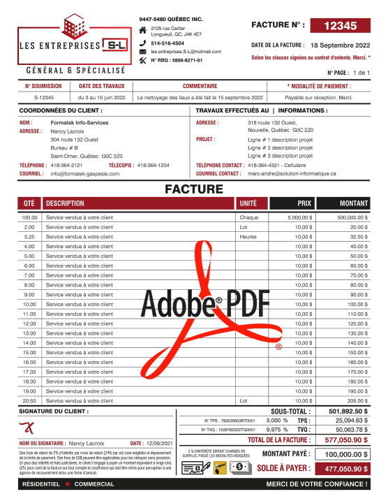 PDF | FACTURE | # P-M3CT08-1