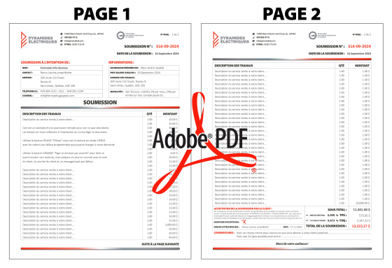 PDF | SOUMISSION - SUR 2 PAGES | # P-M5CT10-4