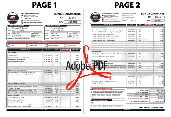 PDF | BON DE COMMANDE - CLIENT | # P-M2DE01X-4