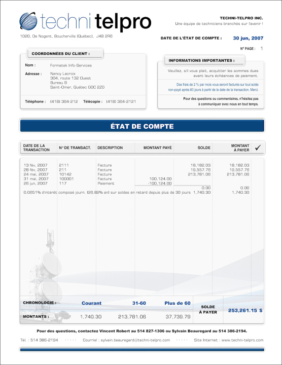 SAGE 50 | ÉTAT DE COMPTE | # M1TE02-3